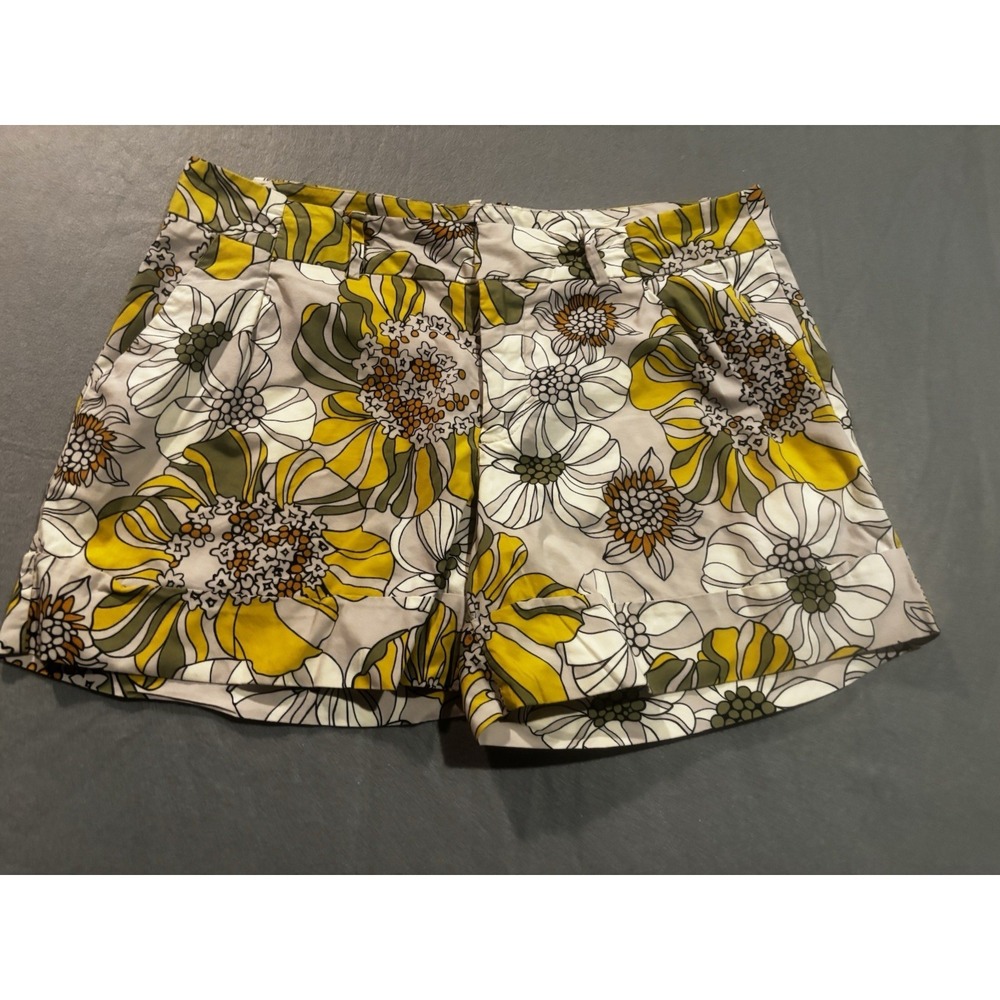 Mossimo Shorts Women's 14 Yellow Floral Preppy Flowers Casual Summer
